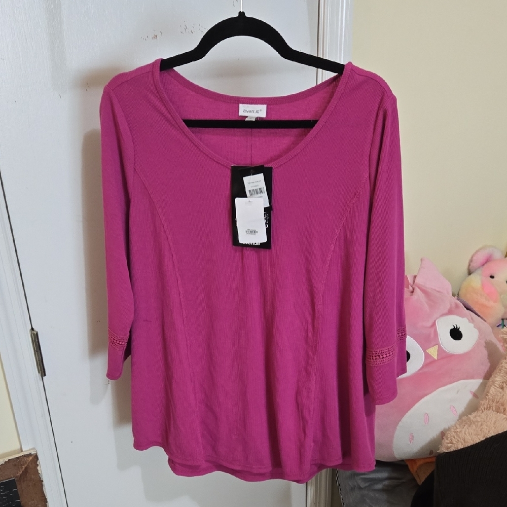 Avenue Women's Fuchsia Long Sleeve Top